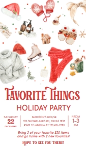41SE Favorite Things Holiday Party Invitation Mobile B: 41SE Favorite Things Holiday Party Invitation B