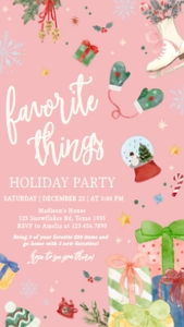 41SE Favorite Things Holiday Party Invitation Mobile C: 41SE Favorite Things Holiday Party Invitation C