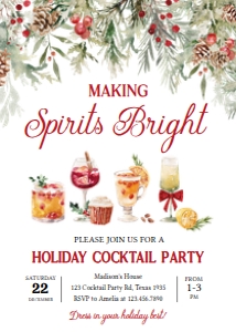 42SE Holiday Cocktail Party Invitation A: 42SE Holiday Cocktail Party Invitation A