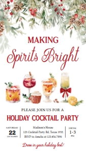 42SE Holiday Cocktail Party Invitation Mobile A: 42SE Holiday Cocktail Party Invitation A