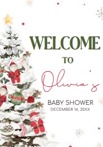 969 Santa Baby Baby Shower Welcome Sign A1: 969 Santa Baby Baby Shower Welcome Sign
