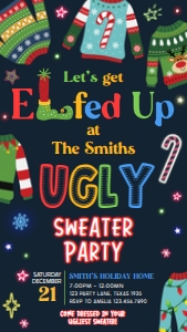 46SE Ugly Sweater Seasonal Invitation Mobile B: 46SE Ugly Sweater Seasonal Invitation B