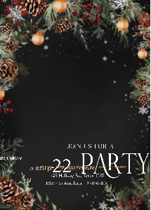 64SE Red Gold Holiday Party Invitation A design preview