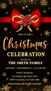 64SE Red Gold Holiday Party Invitation Mobile A: 64SE Red Gold Holiday Party Invitation A
