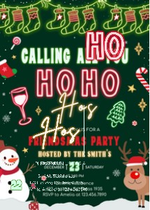 67SE Jolly Friendsmas Invitation A design preview