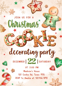 66SE Christmas Cookie Invitation A: 66SE Christmas Cookie Invitation A