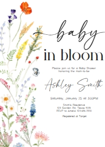 997 Baby in Blooms Baby Shower Invitation A design preview
