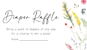 997 Baby in Blooms Baby Shower Diaper Raffle A: 997 Baby in Blooms Baby Shower Invitation Set A