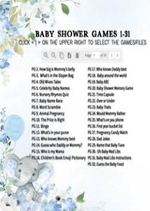 1001 Blue Elephant Baby Shower Games Bundle 1 A: 1001 Blue Elephant Baby Shower Games