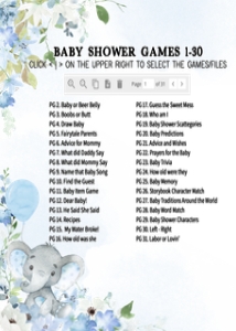 1001 Blue Elephant Baby Shower Games Bundle 2 A: 1001 Blue Elephant Baby Shower Games