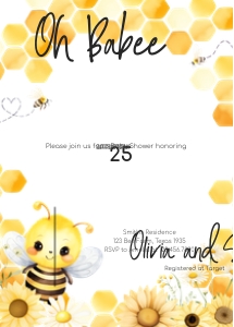 39BD Little Wildflower Birthday Invitation design preview