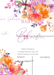 38BD Fairy Enchanted Garden First Birthday Invitation design preview