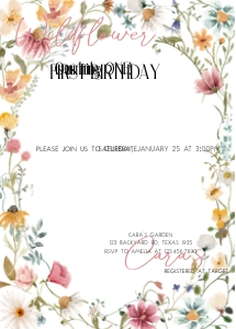 41BD Pink Gold Let's Partea Birthday Invitation design preview