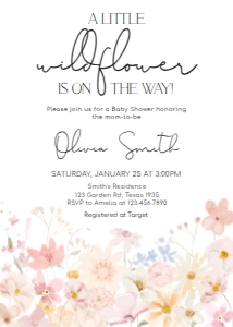 1010 A Little Wildflower Baby Shower Invitation A: 1010 A Little Wildflower Baby Shower Invitation Set