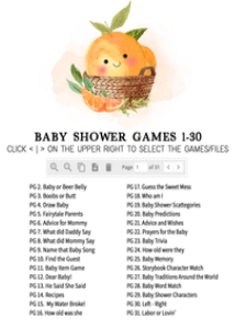 1005 Little Cutie Baby Shower Games Bundle 2 A: 1005 Little Cutie Baby Shower Games