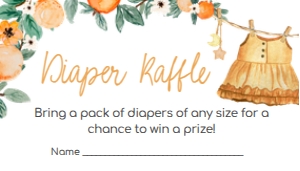 1003 A Little Cutie Baby Shower Diaper Raffle A: 1003 A Little Cutie Baby Shower Invitation Set A