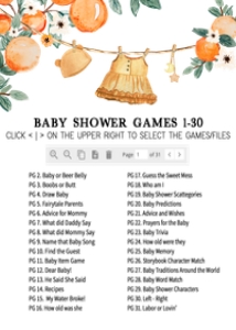 1003 A little Cutie Baby Shower Games Bundle 2 A: 1003 A little Cutie Baby Shower Games