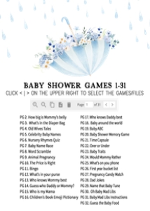 1004 Boy April Showers Baby Shower Games Bundle 1 A: 1004 Boy April Showers Baby Shower Games