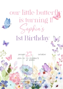 49BD Greenery Bear Birthday Invitation design preview
