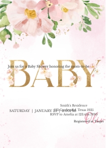 1021 Butterfly Baby Shower Invitation design preview