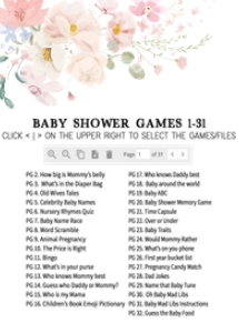 1009 Baby in Bloom Baby Shower Games design preview