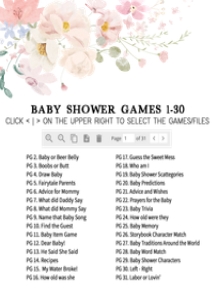 1009 Baby in Bloom Baby Shower Games Bundle 2 A: 1009 Baby in Bloom Baby Shower Games