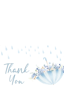 1004 Boy April Showers Baby Shower Thank You Card A: 1004 Boy April Showers Baby Shower Invitation Set