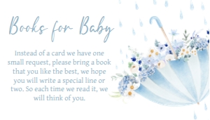1004 Boy April Showers Baby Shower Books for Baby A: 1004 Boy April Showers Baby Shower Invitation Set