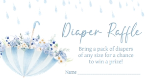 1004 Boy April Showers Baby Shower Diaper Raffle A: 1004 Boy April Showers Baby Shower Invitation Set