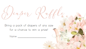 1006 Tea for Two Baby Shower Diaper Raffle A: 1006 Tea for Two Baby Shower Invitation Set