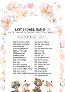1007 Floral Woodland Baby Shower Games Bundle design preview