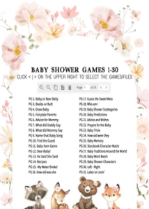 1007 Floral Woodland Baby Shower Games Bundle 2 A: 1007 Floral Woodland Baby Shower Games Bundle