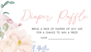 1009 Baby in Bloom Baby Shower Diaper Raffle A: 1009 Baby in Bloom Baby Shower Invitation Set