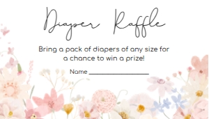 1010 A Little Wildflower Baby Shower Diaper Raffle A: 1010 A Little Wildflower Baby Shower Invitation Set