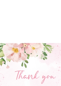 1017 Pink Floral Baby Shower Thank you Card A: 1017 Pink Floral Baby Shower Invitation Set