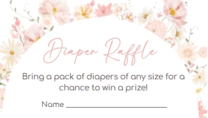 1016 Baby in Bloom Baby Shower Diaper Raffle A: 1016 Baby in Bloom Baby Shower Invitation Set