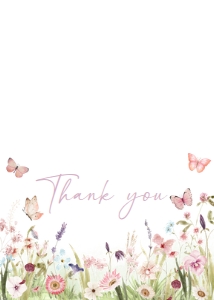 1021 Butterfly Baby Shower Thank you Card A: 1021 Butterfly Baby Shower Invitation Set