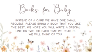 1020 Wildflower Baby Shower Books for Baby A: 1020 Wildflower Baby Shower Invitation Set