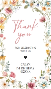 39BD Little Wildflower Birthday Favor Tag: 39BD Little Wildflower Birthday Favor Tags