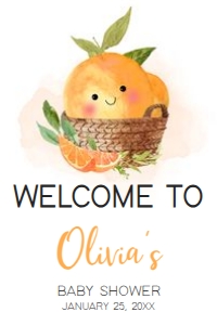 1005 Little Cutie Baby Shower Welcome Sign 24x36 A: 1005 Little Cutie Baby Shower Welcome Sign