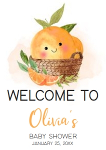1005 Little Cutie Baby Shower Welcome Sign A3 A: 1005 Little Cutie Baby Shower Welcome Sign