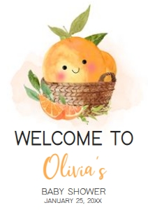 1005 Little Cutie Baby Shower Welcome Sign A4 A: 1005 Little Cutie Baby Shower Welcome Sign