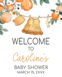 1003 A Little Cutie Baby Shower Welcome Sign 16x20 A: 1003 A Little Cutie Baby Shower Welcome Sign