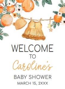 1003 A Little Cutie Baby Shower Welcome Sign 11x15 A: 1003 A Little Cutie Baby Shower Welcome Sign