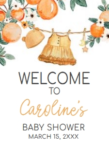 1003 A Little Cutie Baby Shower Welcome Sign 18x24 A: 1003 A Little Cutie Baby Shower Welcome Sign