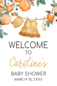 1003 A Little Cutie Baby Shower Welcome Sign 20x30 A: 1003 A Little Cutie Baby Shower Welcome Sign