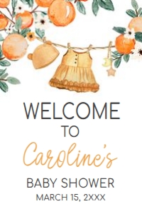 1003 A Little Cutie Baby Shower Welcome Sign 24x36 A: 1003 A Little Cutie Baby Shower Welcome Sign
