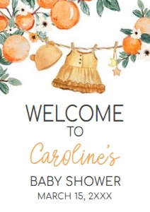 1003 A Little Cutie Baby Shower Welcome Sign A3 A: 1003 A Little Cutie Baby Shower Welcome Sign