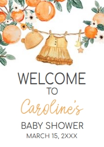 1003 A Little Cutie Baby Shower Welcome Sign A2 A: 1003 A Little Cutie Baby Shower Welcome Sign