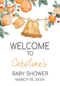 1003 A Little Cutie Baby Shower Welcome Sign A1 A: 1003 A Little Cutie Baby Shower Welcome Sign